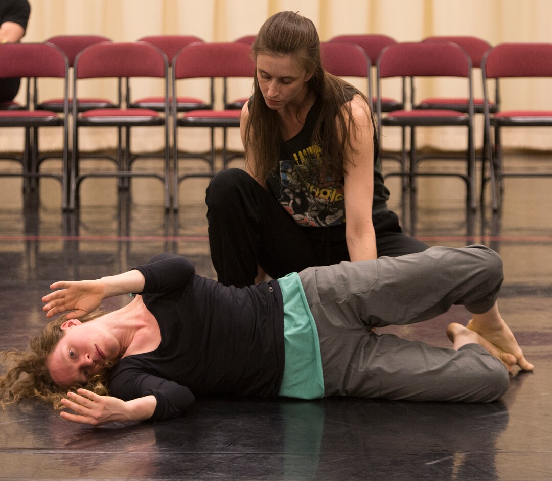(Rick Egan  |  The Salt Lake Tribune)     Ririe-Woodbury dancers Mary Lyn Graves and Megan McCarthy rehearse for their show next week, and for their upcoming international tour to South Korea and Mongolia. Wednesday, April 18, 2018.