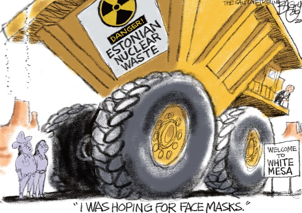 (Pat Bagley | The Salt Lake Tribune)  This cartoon, titled "From Estonia With Love," appears in The Salt Lake Tribune on Tuesday, June 23, 2020.