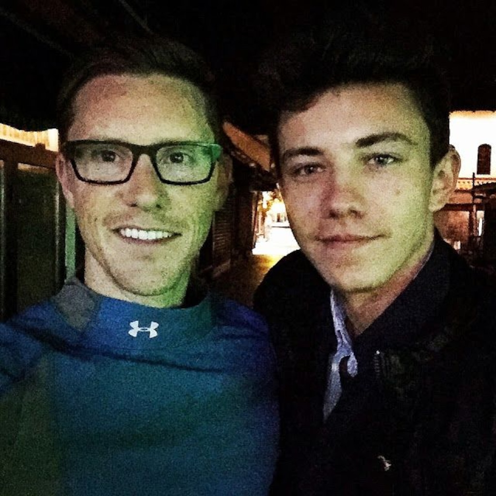 (Courtesy of Eli McCann)
Eli McCann with his newfound friend Anel during one of their late night walks in Sarajevo.