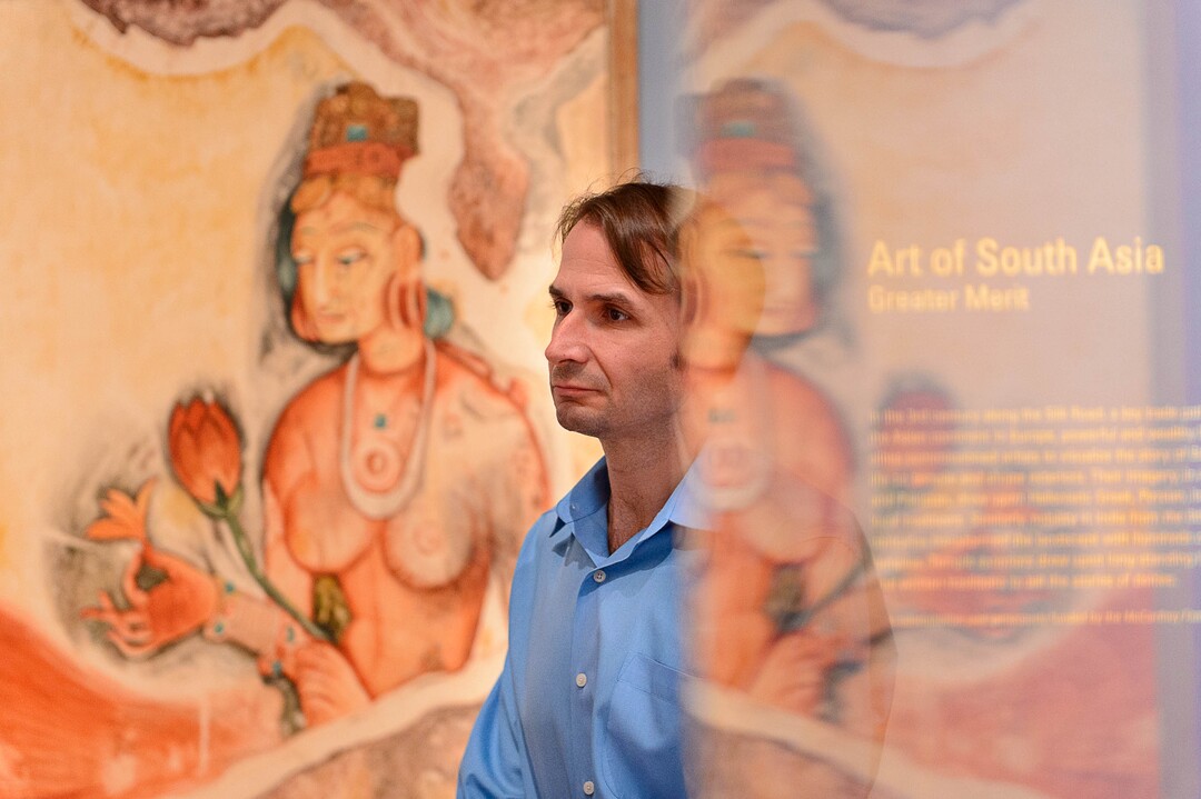 (Trent Nelson  |  The Salt Lake Tribune)  Luke Kelly is associate curator of collections and antiquities at the Utah Museum of Fine Arts in Salt Lake City. The re-imagined UMFA reopens to the public Saturday, Aug. 26.