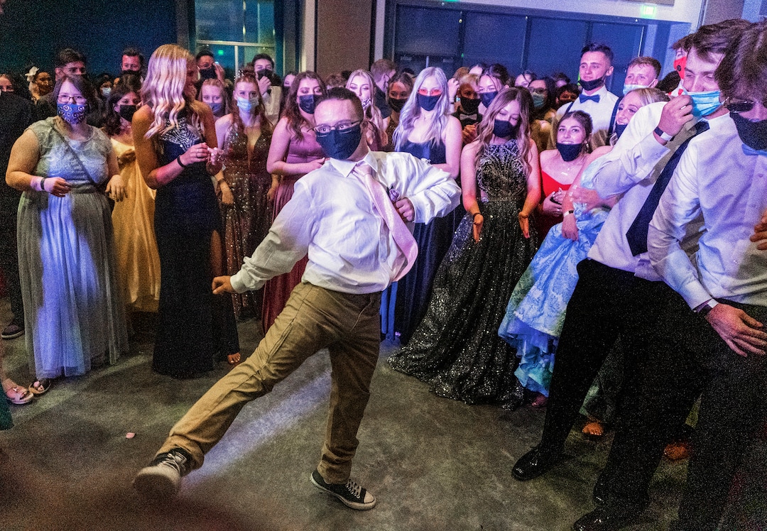 (Rick Egan | The Salt Lake Tribune)Cyprus students dance at the Cyprus High school Prom, at the Viridian Event Center, on Saturday, April 24, 2021.