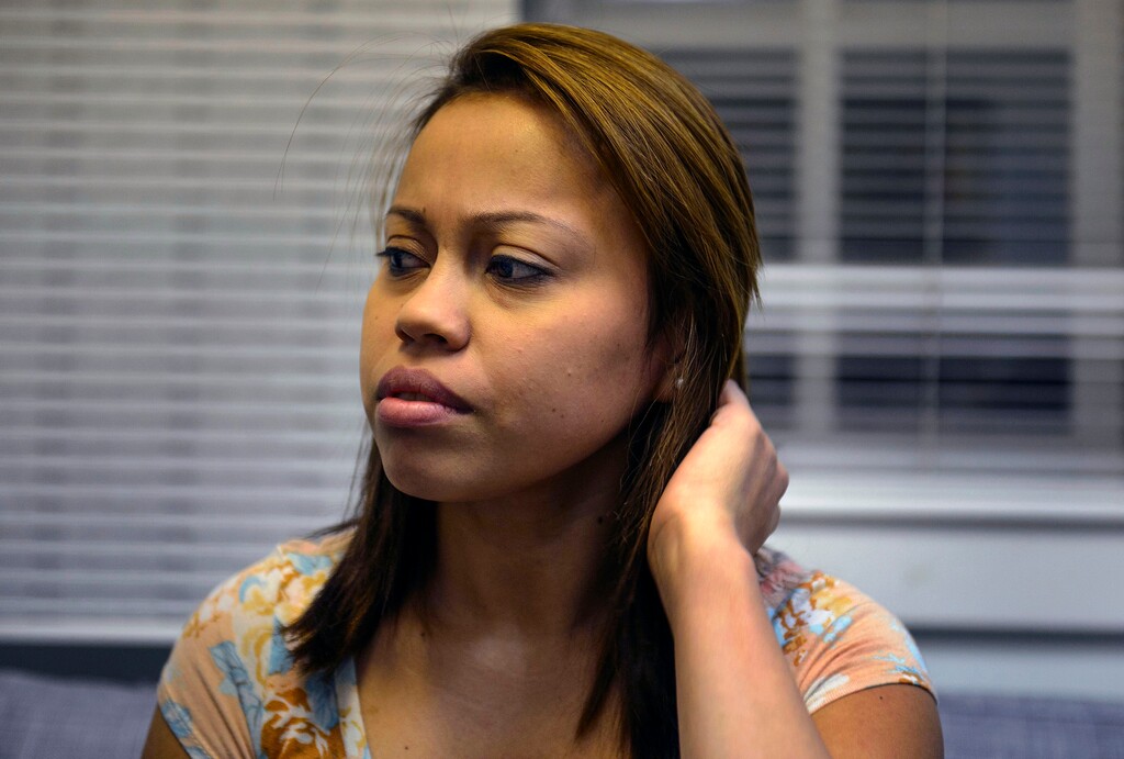 (Steve Griffin  |  The Salt Lake Tribune)  Vicky Chavez, speaks with the Salt Lake Tribune with translation help from Unidad Immigrante's Fabiola Madrigal and Amy Dominguez from the First Unitarian Church in Salt Lake City Wednesday January 31, 2018. Instead of boarding a plane to carry out her deportation to Honduras on Tuesday night, Chavez instead headed to the First Unitarian Church to seek sanctuary from Immigration and Customs Enforcement. She stayed at the church last night, and volunteers from the church and other organizations plan to keep her there, helping her with things like groceries, until her case seeking asylum moves through the judicial system. 