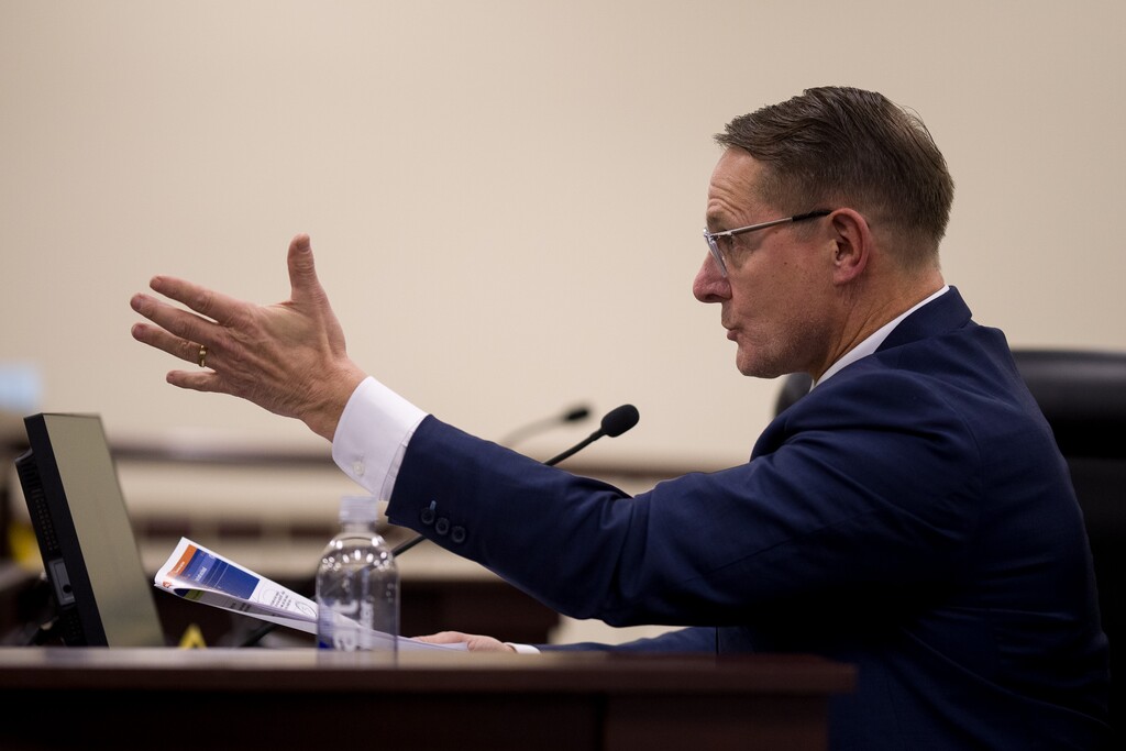 (Trent Nelson  |  The Salt Lake Tribune) Rep. Ken Ivory, R-West Jordan, discusses HB29 before it was passed by the House Education Committee at the Utah Capitol in Salt Lake City on Tuesday, Jan. 23, 2024.