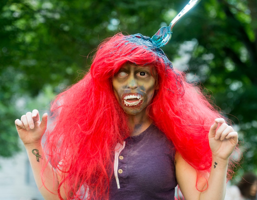  (Rick Egan  |  The Salt Lake Tribune)       Missy Moody dressed as Ariel, during the 11th annual Salt Lake Zombie Walk, Sunday, Aug. 26, 2018.