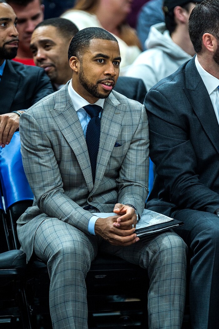(Chris Detrick  |  The Salt Lake Tribune)  Utah Jazz assistant coach Johnnie Bryant watches during the game at Vivint Smart Home Arena Friday, January 19, 2018.  