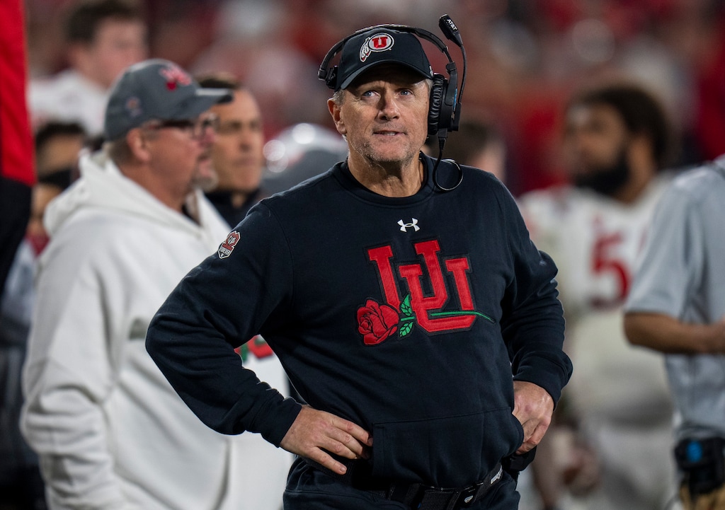 (Rick Egan | The Salt Lake Tribune) Utah Utes head coach Kyle Whittingham looks at the clock as time winds down as the Ohio State Buckeyes defeated the Utah Utes in the Rose Bowl in Pasadena, Calif., on Saturday, Jan. 1, 2022.