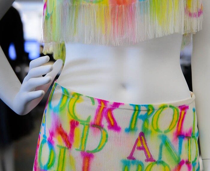 (Trent Nelson | The Salt Lake Tribune)  Marz Workman's dress Rebellion, which is part of "Dressed to Protest," a new exhibit presented by students in Salt Lake Community College's Fashion Institute, in Taylorsville, Thursday January 18, 2018. The exhibit shows how clothing can (and has) been used as a way for social and political protest. Most of the pieces are student designs, but a few come from the Fashion Institute's historic clothing collection.