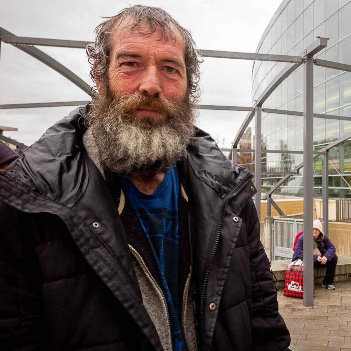 (Trent Nelson | The Salt Lake Tribune)  
Chris Coons outside Salt Lake City's Main Library, where he participates in a tai chi class for homeless people, on Wednesday April 3, 2019.