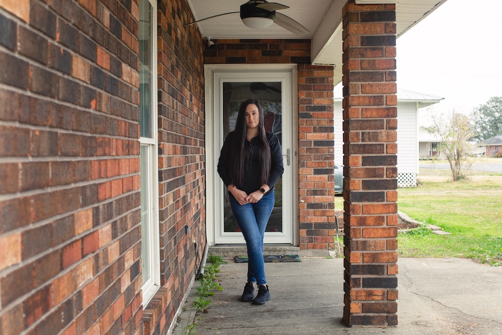 (Camille Lenain | Special to The Tribune) Katey Handel, 31, at her home in Gray, La., on Feb. 16, 2022. Katey was sent away to a "troubled-teen" center in Utah in 2008, when she was 17 and pregnant.