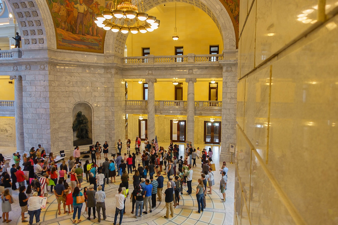 (Trent Nelson | The Salt Lake Tribune)  A rally at the State Capitol building in Salt Lake City to "remind Senator Hatch and Senator Lee that DACA is #HereToStay, Thursday August 31, 2017.