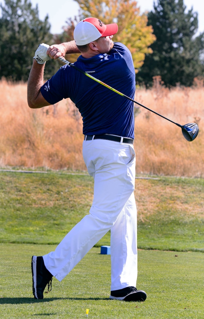 (Steve Griffin | The Salt Lake Tribune) Ryan Reisbeck is the world's No. 1-ranked Long Driver. He's preparing for the upcoming World Championship during a corporate event at Rover Oaks Golf Course in Sandy Thursday August 17, 2017.