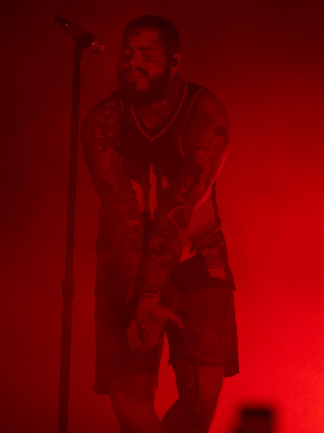 (Leah Hogsten | The Salt Lake Tribune) Post Malone performs at Vivint Arena in Salt Lake City during his Twelve Carat Tour, Nov. 1, 2022. 