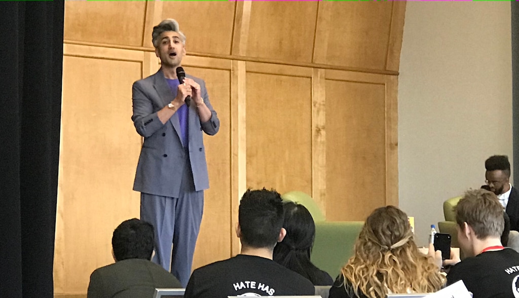 (Scott D. Pierce | The Salt Lake Tribune) "Queer Eye" star Tan France spoke to students at the University of Utah on Friday.