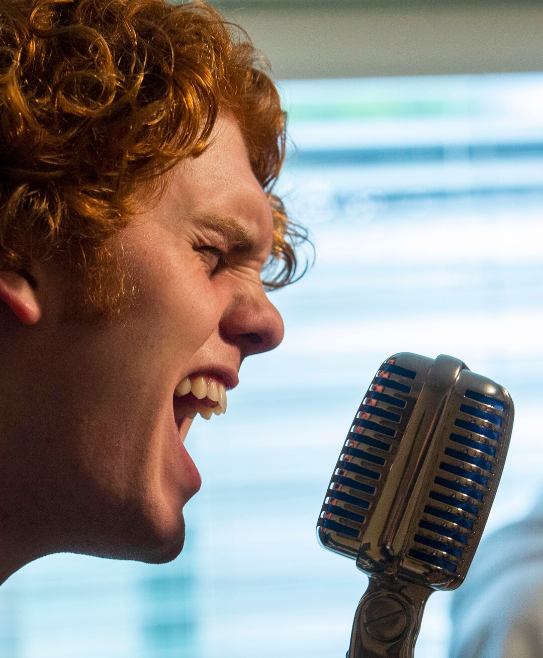 (Rick Egan  |  The Salt Lake Tribune) Sam Phillips sings for The Rockees, a rock band that won this year's Utah PTA "Battle of the Bands" competition. Thursday, May 23, 2019.