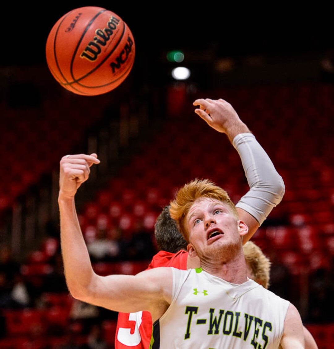 (Trent Nelson | The Salt Lake Tribune)  East vs. Timpanogos, 5A State high school basketball tournament at the Huntsman Center in Salt Lake City, Wednesday Feb. 28, 2018. Timpanogos's Tyler Walker (15).