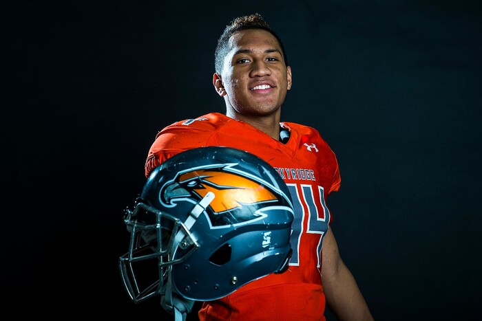 (Chris Detrick | The Salt Lake Tribune) Skyridge's Blayden Togiai poses for a portrait Friday, December 15, 2017.