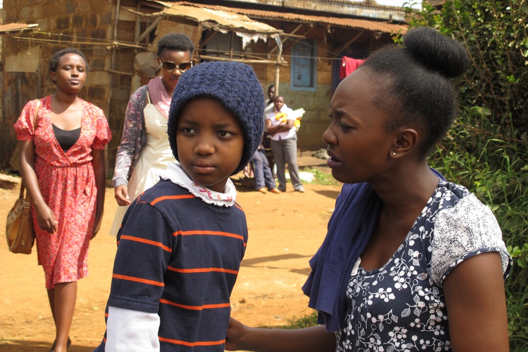 (Photo courtesy One Fine Day Films) Stycie Waweru (center) as Jo and Nyawara Ndambia as her older sister, Mwix, in “Supa Modo,” which is screening at the Tumbleweeds Film Festival.