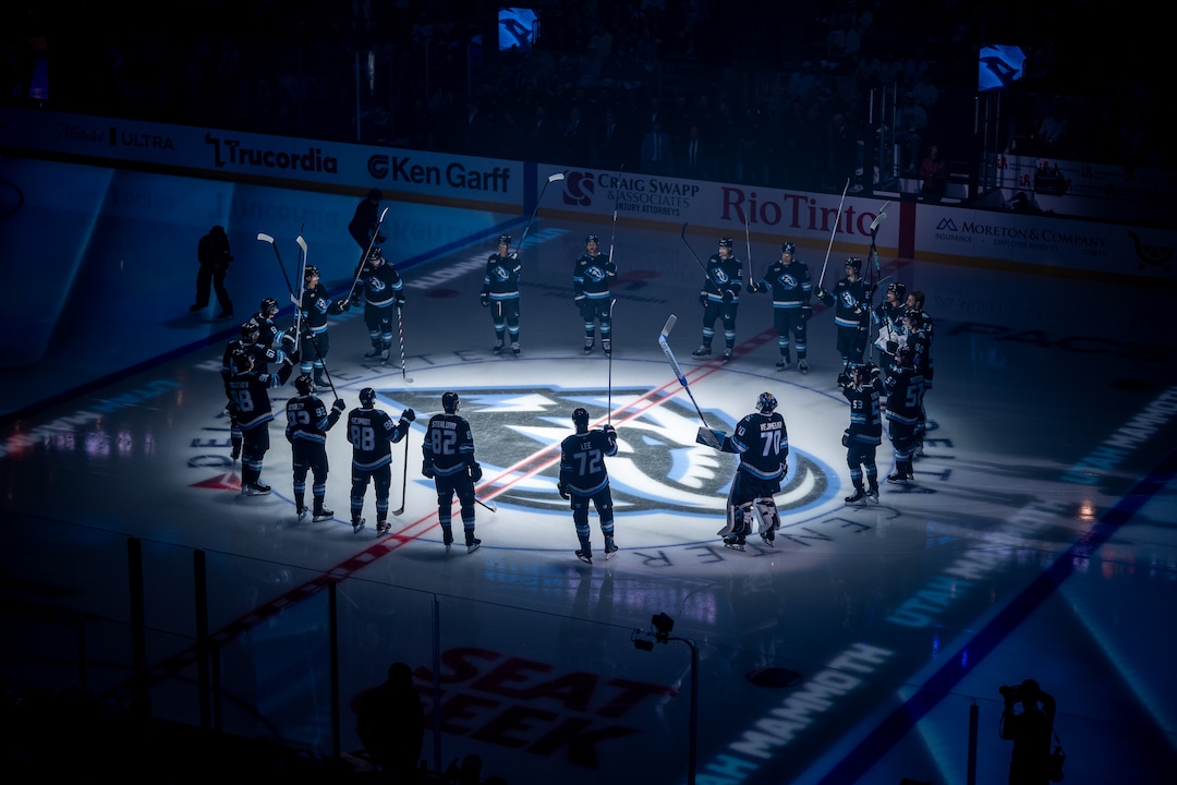 (Trent Nelson  |  The Salt Lake Tribune) The Utah Mammoth host the Chicago Blackhawks, NHL hockey in Salt Lake City on Thursday, Oct. 1, 2026.