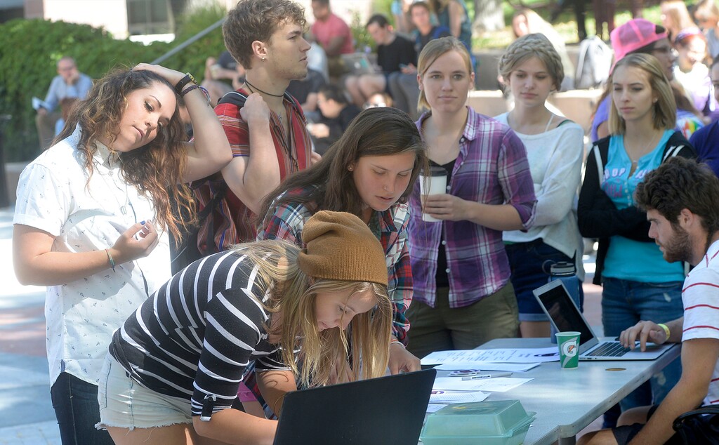 Al Hartmann  |  The Salt Lake TribuneWestminster college students sign pledges to believe and support friends that have been sexually assaulted during a gathering at Westminster College Monday September 19 for Start by Believing week September 19–22 across campus. It is the first time a full week of events on a Utah college campus will be devoted to the Start by Believing campaign. The movement is designed to help change the way people respond to sexual assault in the community. 