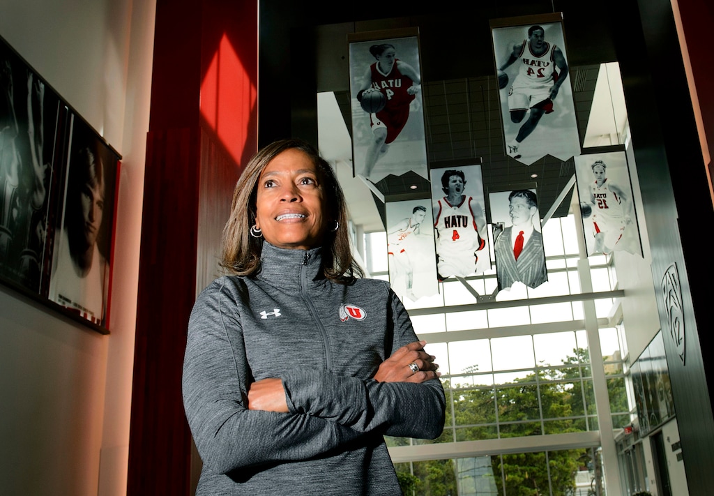 (Steve Griffin  |  The Salt Lake Tribune)    Nona Richardson, a senior associate athletic director, will receive a national award from Women Leaders in College Sports. She is photographed here in Legacy Hall in the Jon M. & Karen Huntsman Basketball Facility in Salt Lake City Thursday September 28, 2017.