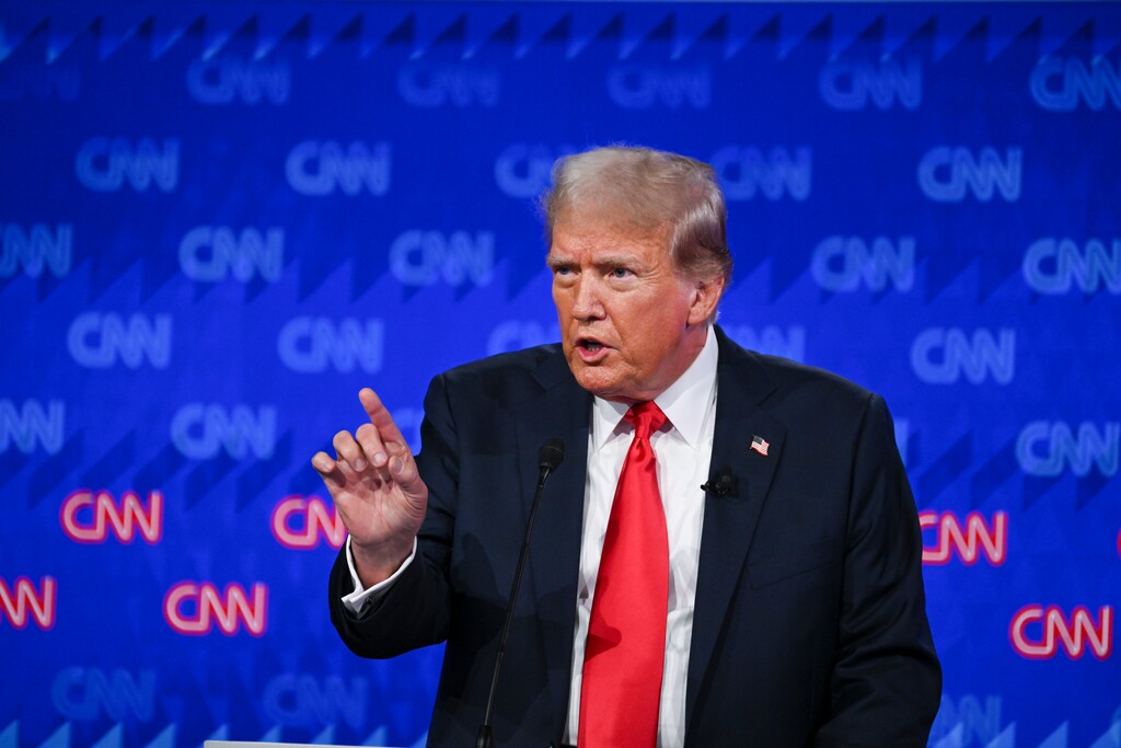 (Kenny Holston | The New York Times) Former President Donald Trump speaks during the first 2024 presidential election debate with President Joe Biden at CNN's headquarters in Atlanta, on Thursday, June 27, 2024.