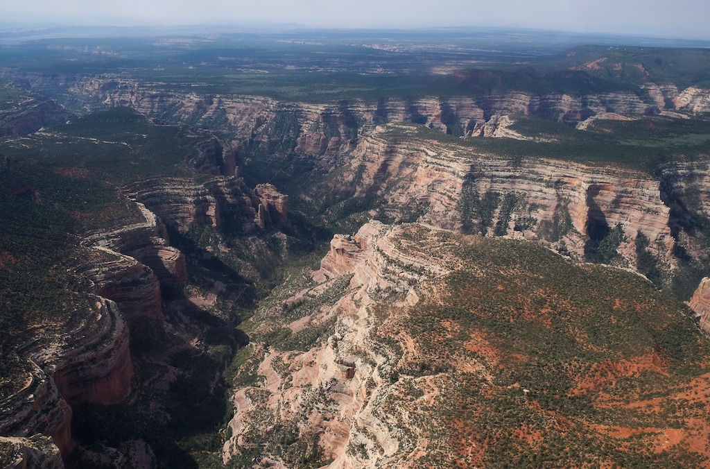 (Francisco Kjolseth | The Salt Lake Tribune) In this May 8, 2017, file photo, Arch Canyon within Bears Ears National Monument in Utah is viewed. The U.S. government is issuing draft proposals for how it would like to manage two national monuments in Utah that were significantly downsized by President Donald Trump in 2017 in a move that angered conservation and tribal groups and triggered lawsuits.