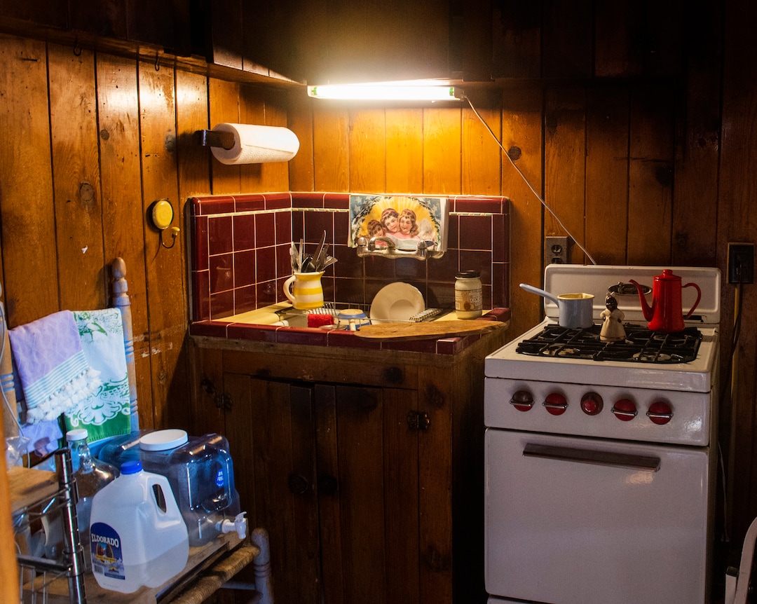 (Rick Egan  |  The Salt Lake Tribune)      The tiny kitchen in the home of Gretchen Graehl in Allen Park, which is closing, all residents have to be out by the end of the day Monday, Jan. 14, 2019.