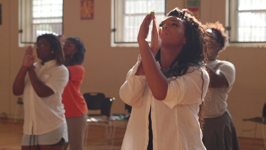 (Courtesy Naysa Reames)

In a scene from the documentary film "Step," members of a dance team practice at the Baltimore Leadership School for Young Women.