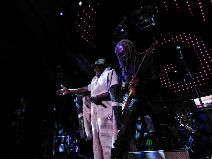 (Erin Alberty | The Salt Lake Tribune) George Clinton and Parliament Funkadelic perform for Outdoor Retailer show attendees at a party Jan. 25, 2018 in the Temple Nightclub in Denver.