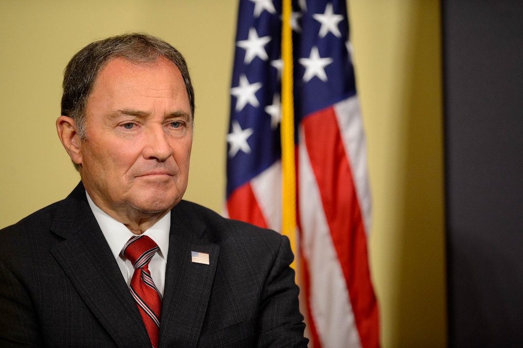 (Trent Nelson  |  The Salt Lake Tribune) Gov. Gary Herbert speaks at a news conference in Salt Lake City on Thursday, May 28, 2020.