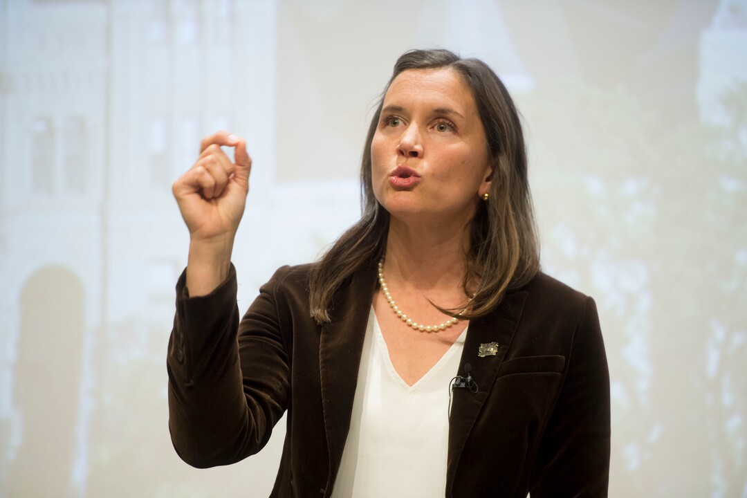 (Jeremy Harmon  |  The Salt Lake Tribune) Salt Lake mayoral candidate Erin Mendenhall makes a point during a debate with Luz Escamilla on Monday, Oct. 14, 2019.