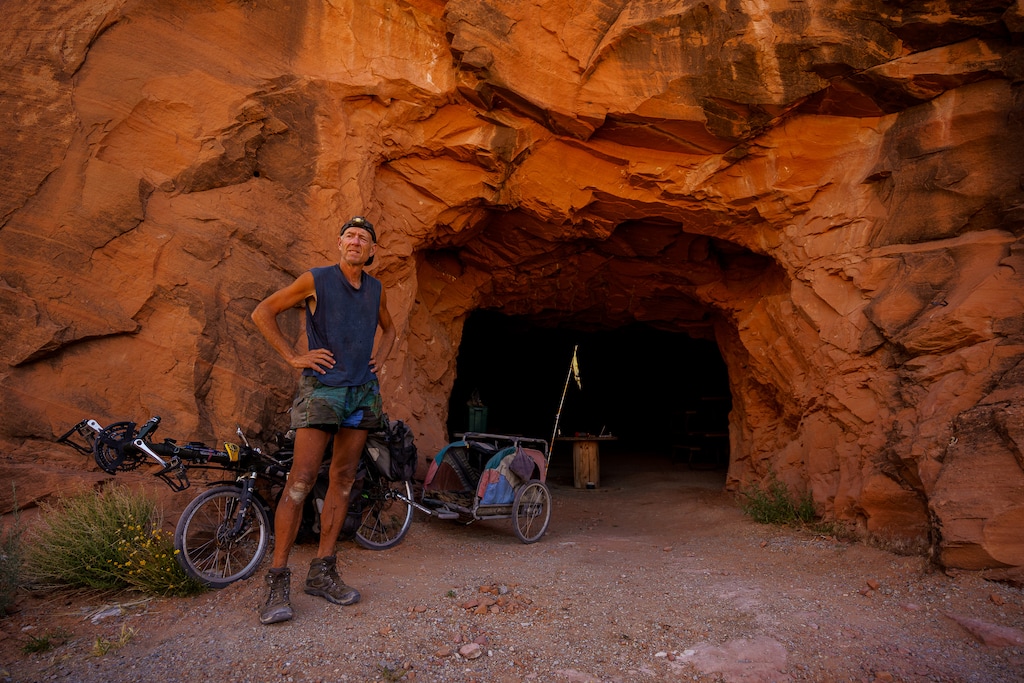 (Trent Nelson  |  The Salt Lake Tribune) Mike “Marlow” Mewborn lives in a cave outside Moab. He was photographed on June 4, 2021.