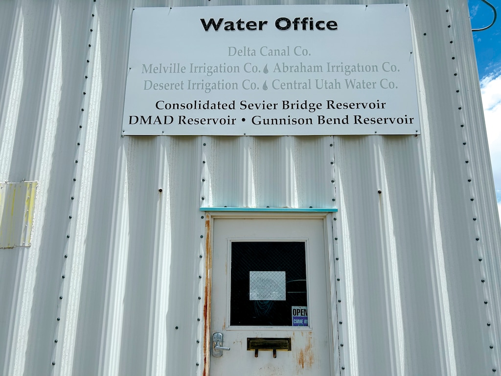 (Matt Ward | Millard County Chronicle Progress) The Delta Canal Co. office. An employee was charged with 15 second degree felonies for allegedly transferring as much as $226,729 worth of water shares into her own accounts since 2022.