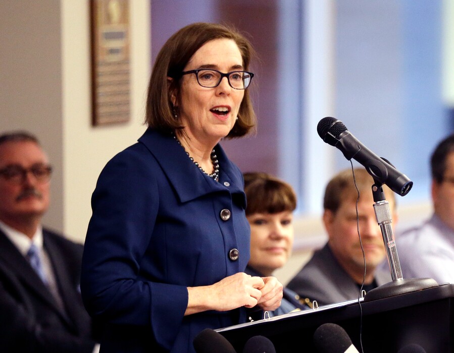 (Don Ryan | AP file photo) In this Feb. 2, 2018 file photo, Oregon Gov. Kate Brown speaks in Portland, Ore.
