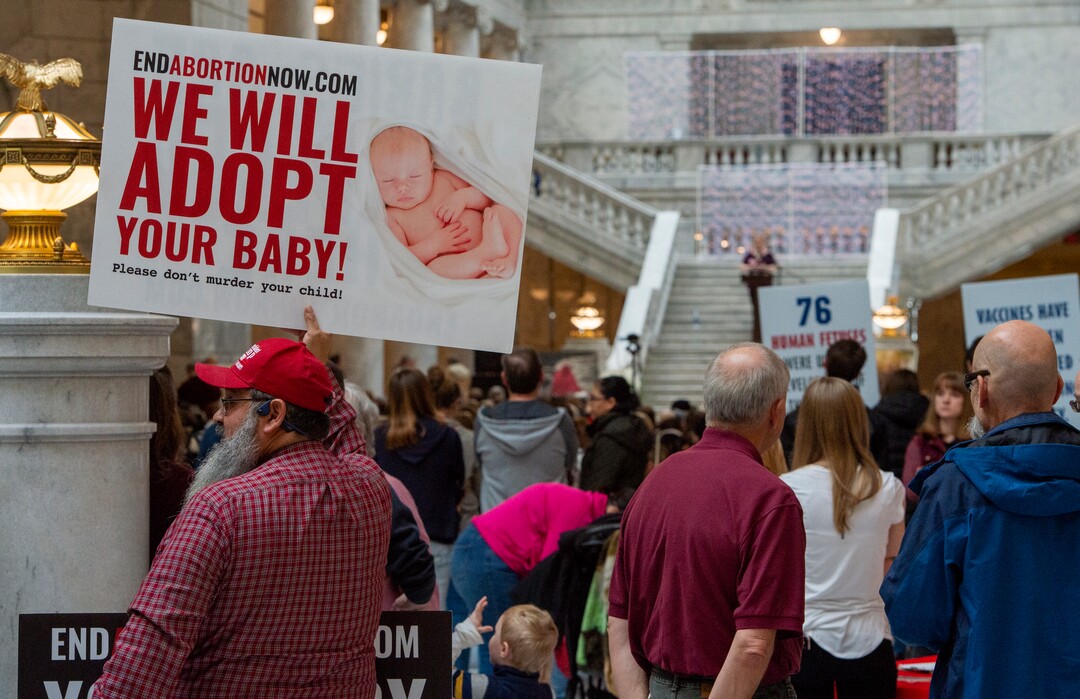 (Rick Egan  |  The Salt Lake Tribune)     Dusty Johns speakers at the March for Life Utah rally at the Utah State Capitol, Saturday, Jan. 25, 2020.
