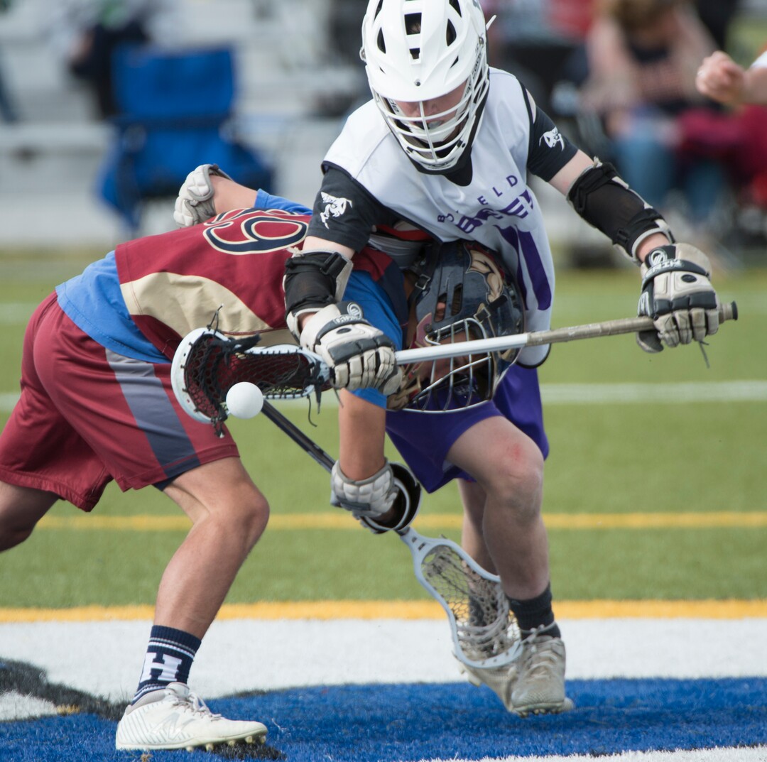 (Rick Egan | The Salt Lake Tribune) Jacob Geddie plays lacrosse for the Box Elder Bees as they faced a team from Herriman during a tournament in Logan on Saturday, Nov. 3, 2018.