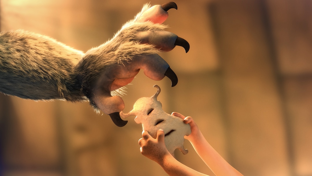 (Image courtesy BYU Center for Animation) A cookie becomes a point of contention between a dragon and Vikings, in a scene from "Grendel," a computer-animated short produced by students at Brigham Young University.