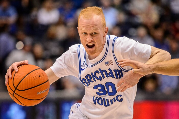 (Trent Nelson | The Salt Lake Tribune)   Brigham Young Cougars guard TJ Haws (30) as BYU hosts San Diego, NCAA basketball in Provo Saturday January 20, 2018.