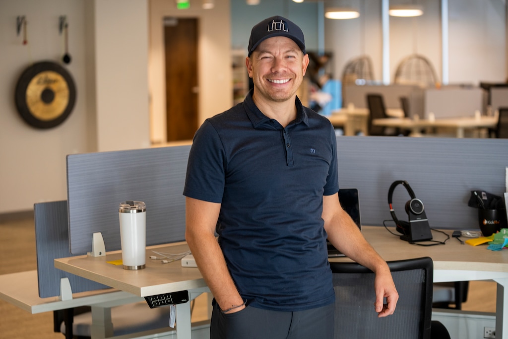 (Rick Egan | The Salt Lake Tribune)  Logan Mallory, vice president of marketing for Motivosity, in Lehi, on Wednesday, Oct. 4, 2023.