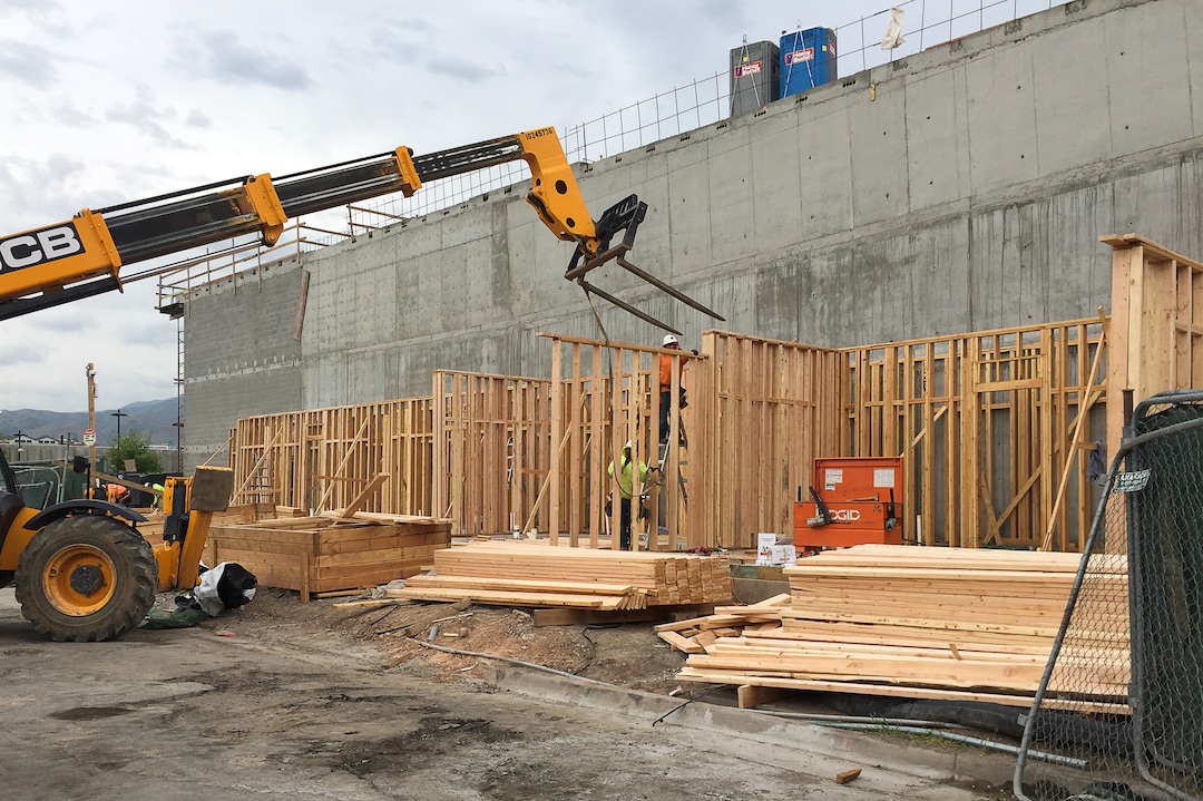 (Francisco Kjolseth  |  The Salt Lake Tribune)  Construction at the former Granite Furniture in Sugar House continues at a quick pace as the new Sugarmont Apartments takes shape on Tuesday, May 22, 2018. New Census data shows that Salt Lake City has surpassed 200,000 residents, and again is the state's fastest-growing city by numbers. It added 5,891 residents between July 1, 2016 and July 1, 2017.