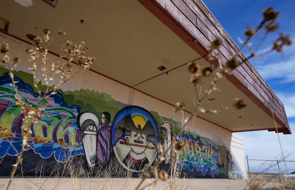 (Francisco Kjolseth | The Salt Lake Tribune) A mural by Jeremy Arviso on the Ute Tribe's Uintah and Ouray Reservation. Members of the Ute Tribe, and other Native tribes across the U.S., are fearful about immigration enforcement on their land.