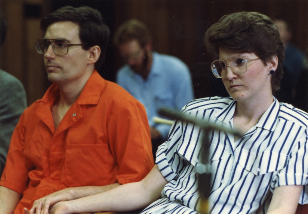 (Tribune file photo) Mark and Doralee Hofmann at a Board of Pardons hearing in the 1980s.