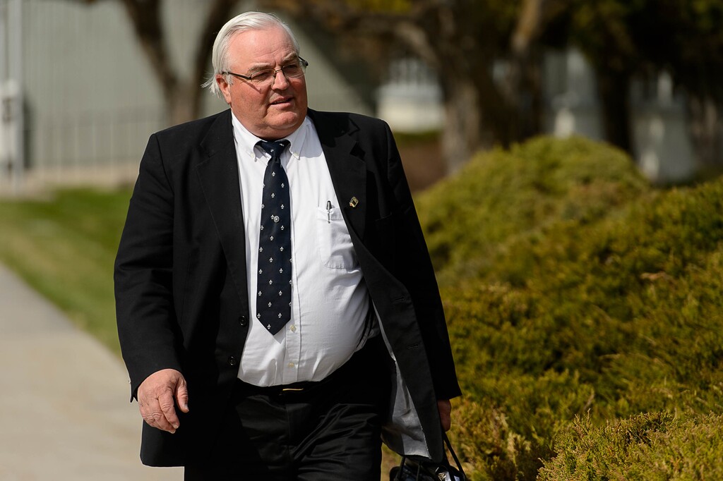 Trent Nelson  |  The Salt Lake TribuneWinston Blackmore leaves court in Cranbrook, B.C., Wednesday April 19, 2017. Blackmore and co-defendant James Oler are the first fundamentalist Mormons to be tried for polygamy in Canada.