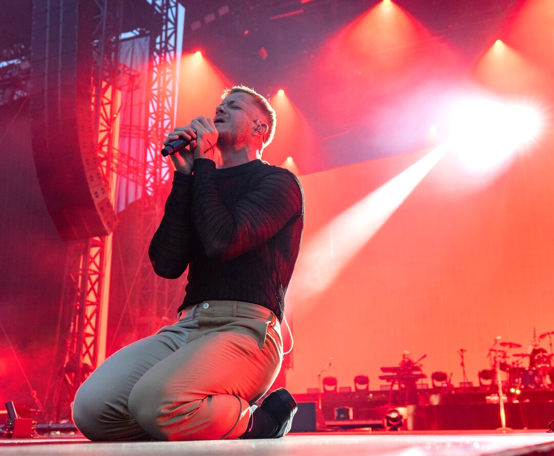 (Rick Egan | The Salt Lake Tribune) Dan Reynolds sings for Imagine Dragons, at Rice-Eccles Stadium, on Friday, Aug. 5, 2022.