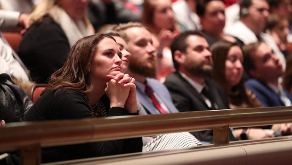 (Courtesy LDS Church) LDS Church members packed the faith’s downtown Salt Lake City Conference Center Sunday night.