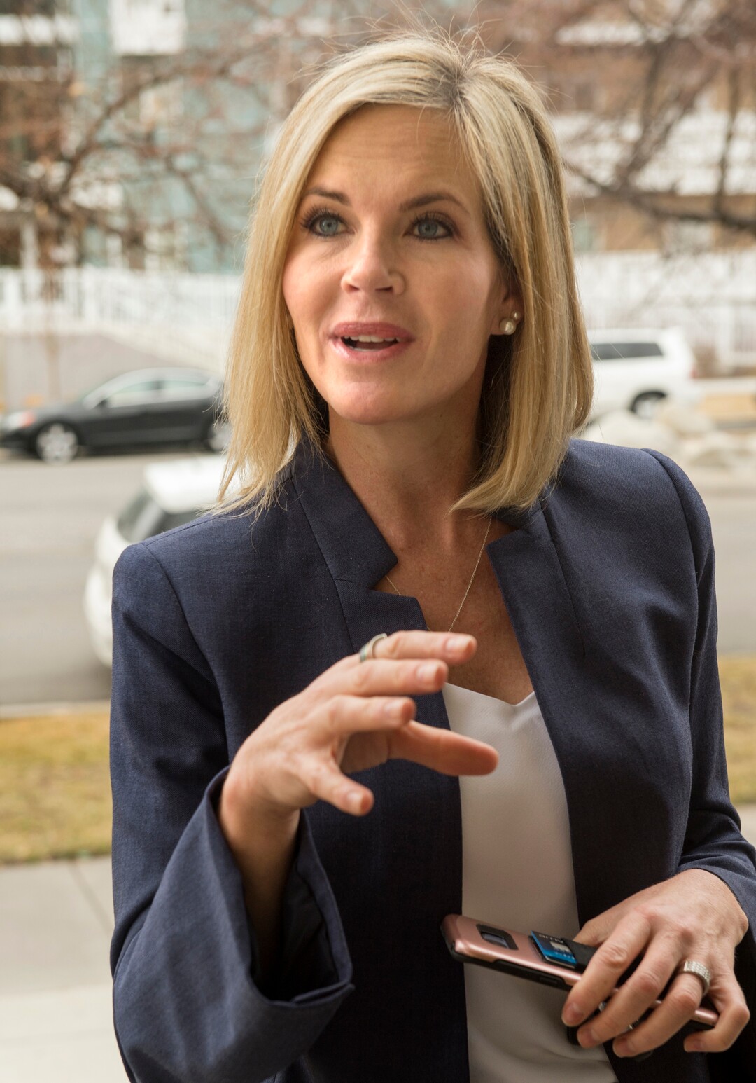 (Rick Egan  |  The Salt Lake Tribune)      Stephenie Larsen talks about the new Encircle family and youth resource center that will open in Salt Lake City. Friday, February 2, 2018.