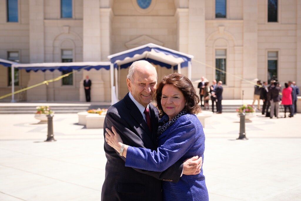 (Courtesy photo | The Church of Jesus Christ of Latter-day Saints) President Russell M. Nelson and his wife, Wendy, arrive at the Concepción Chile Temple, Saturday, Oct. 27, 2018. President Nelson dedicated the temple, Sunday, Oct. 28, 2018.