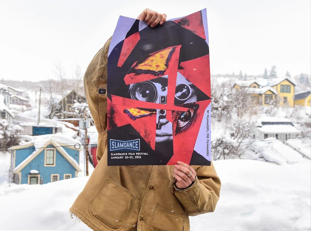 (Slamdance Film Festival) A participant holds a poster for the 2023 Slamdance Film Festival. The 2024 edition of the festival is moving into a new location in Park City.