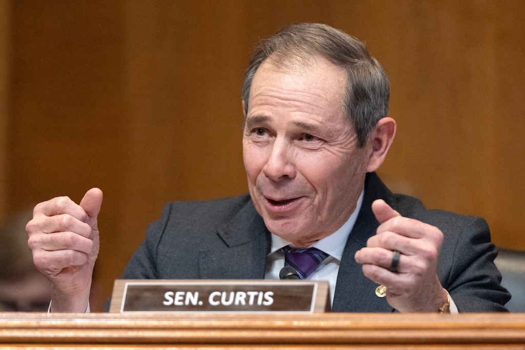 (Mark Schiefelbein | AP) Sen. John Curtis, R-Utah, speaks during a hearing of the Senate Environment and Public Works Committee on Capitol Hill, Thursday, Jan. 16, 2025, in Washington.