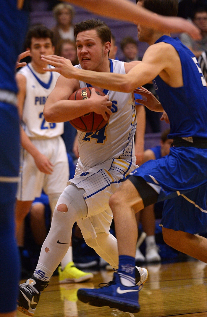 (Leah Hogsten  |  The Salt Lake Tribune) Cyprus' Skyler Case runs the court. Dixie High School defeated Cyprus High School boys' basketball team 59-52 during the Riverton Holiday Tournament in Riverton, December 28, 2017. 